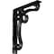 Ekena Millwork Orleans Wrought Iron Bracket, (Triple center brace), Antiqued Silver 2"W x 12"D x 15"H BKTM02X12X15TOLASV - alternate 1